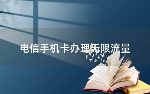 电信手机卡办理无限流量