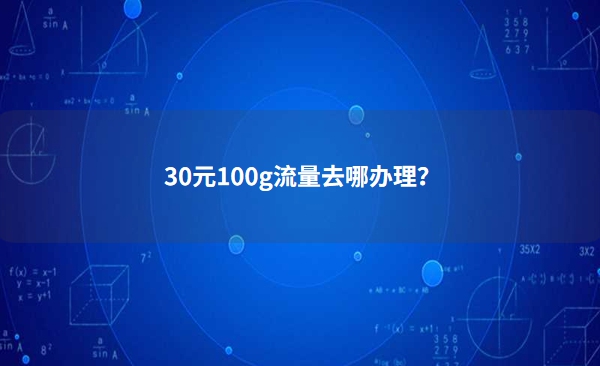 30元100g流量去哪办理？