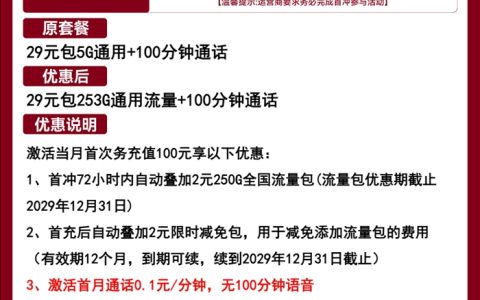 联通黑米卡29元套餐怎么样？（29元包253GB通用流量+100分钟语音通话）